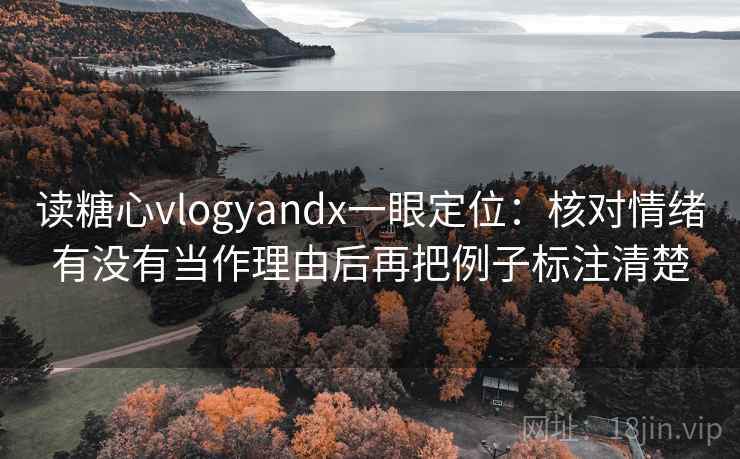 读糖心vlogyandx一眼定位：核对情绪有没有当作理由后再把例子标注清楚