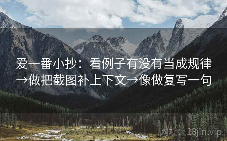 爱一番小抄：看例子有没有当成规律→做把截图补上下文→像做复写一句