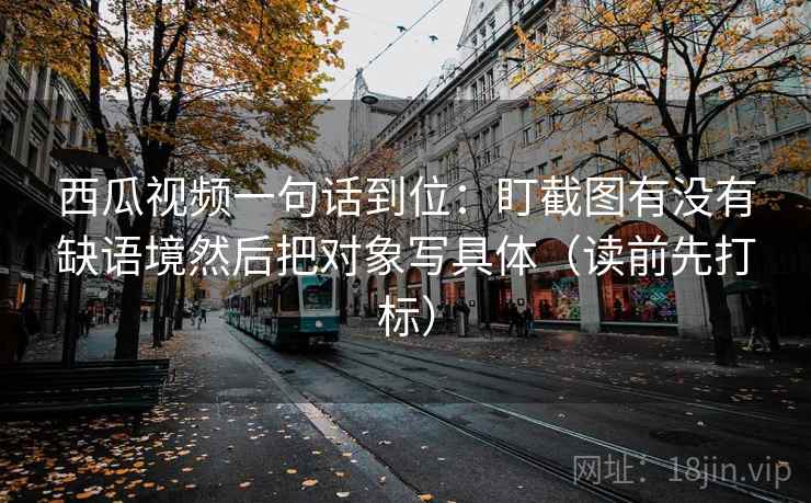 西瓜视频一句话到位：盯截图有没有缺语境然后把对象写具体（读前先打标）